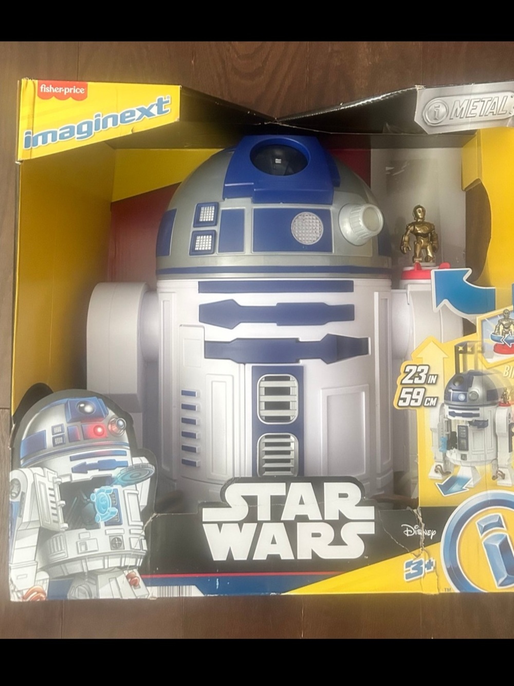 Fisher-Price Imaginext Star Wars R2-D2 Figure - White & Blue with Gold Droid